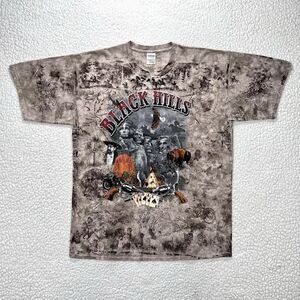 VTG 90s Black Hills South Dakota T-Shirt Mens XL USA Graphic All Over Print‎
